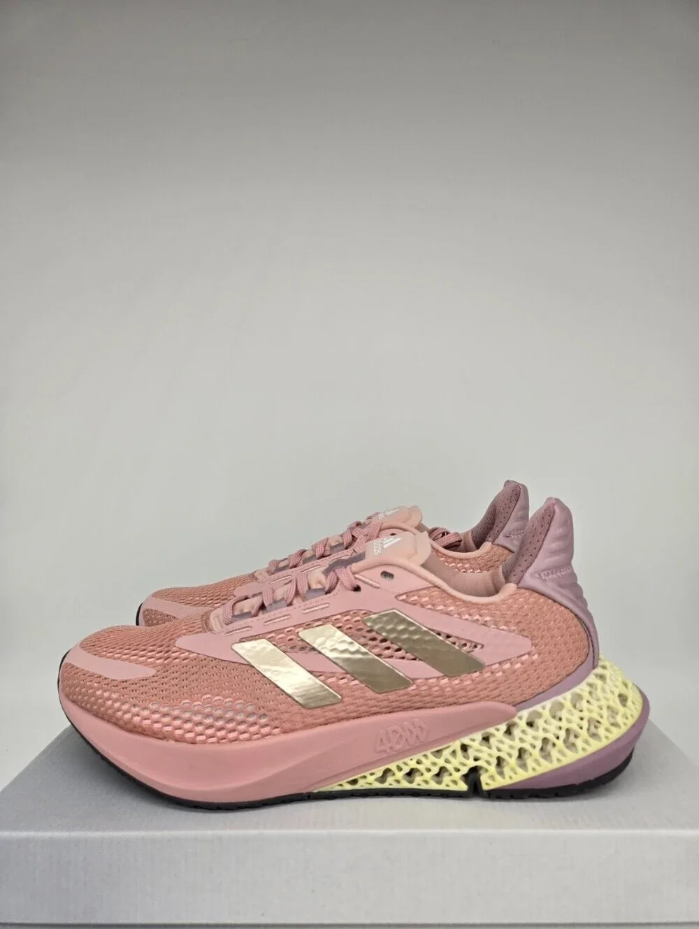 adidas Women's 4DFWD Pulse Wonder Mauve Sandy Beige Acid Red Shoes Size 9